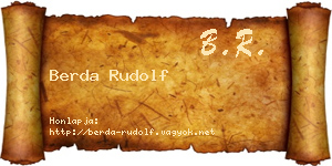 Berda Rudolf névjegykártya